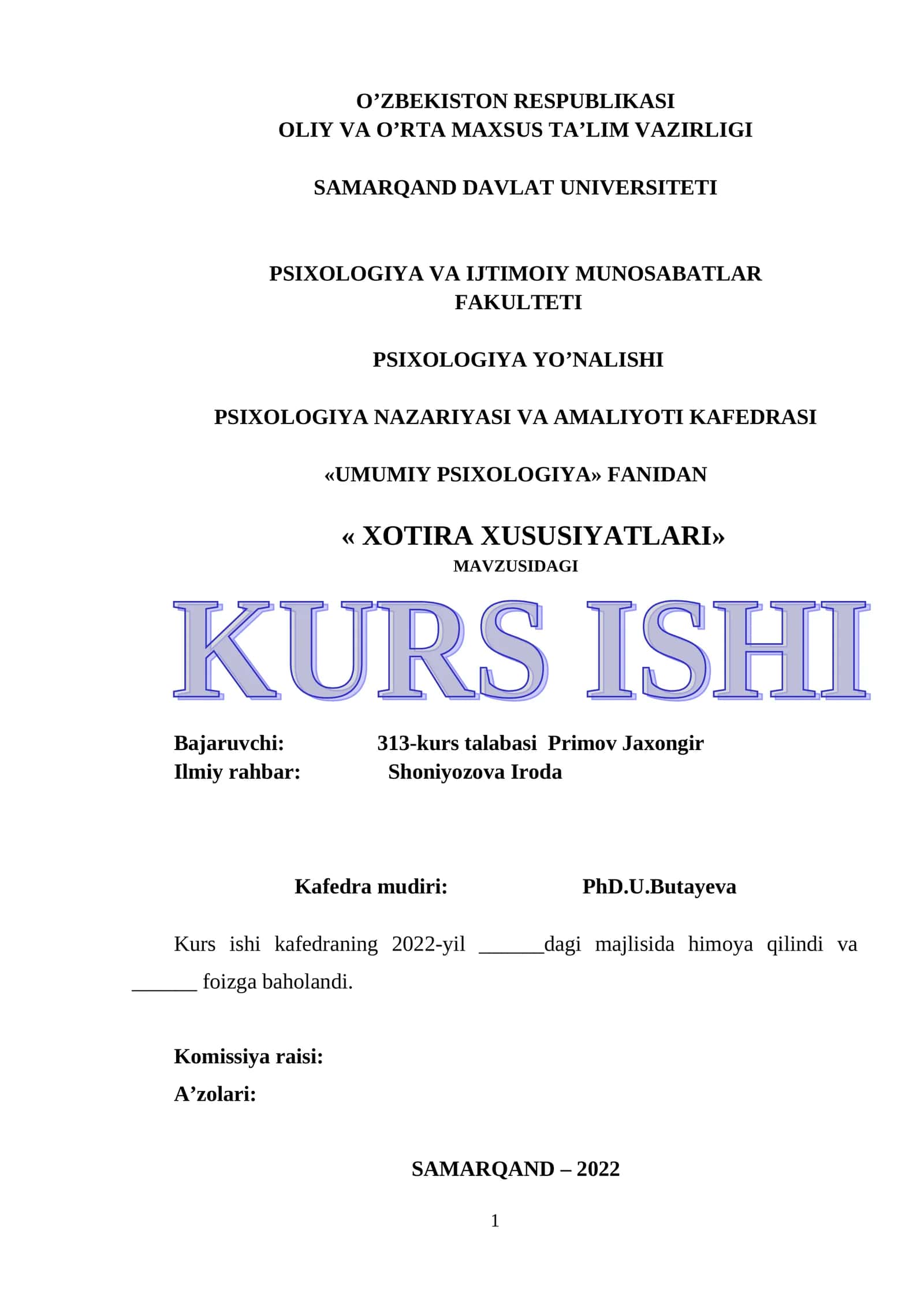 XOTIRA XUSUSIYATLARI 1