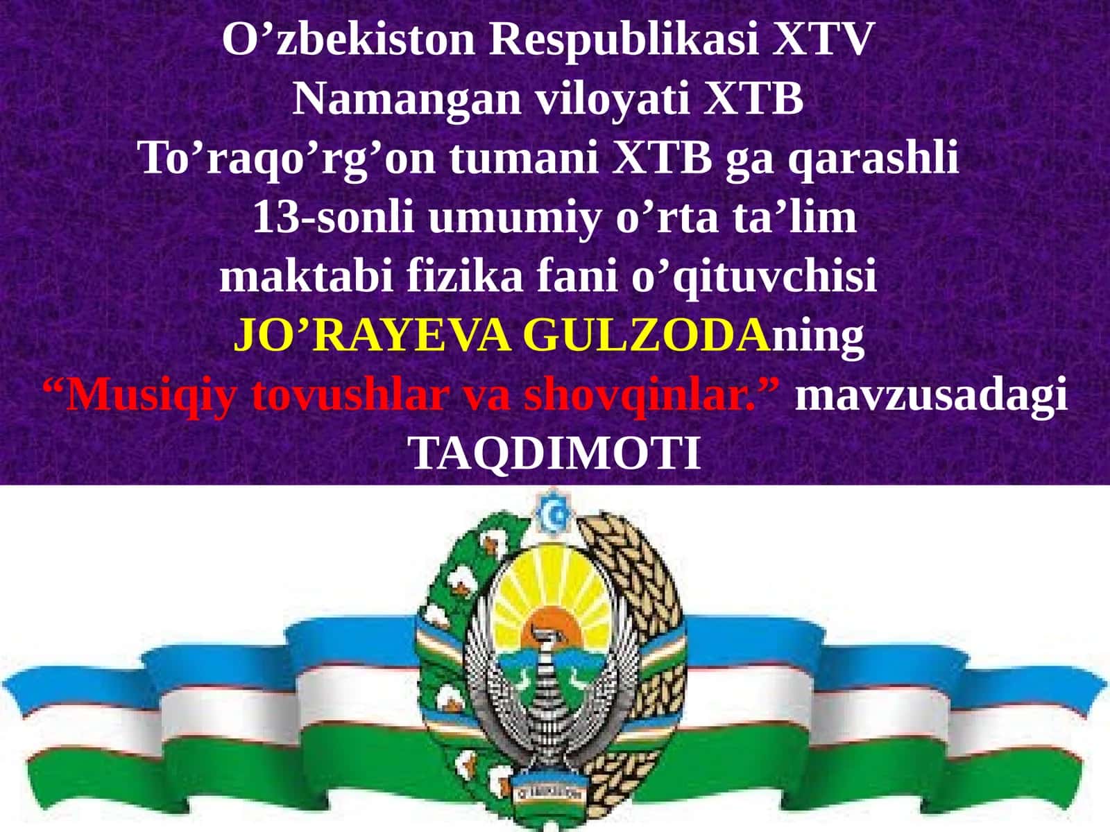 Musiqiy tovushlar va shovqinlar 1