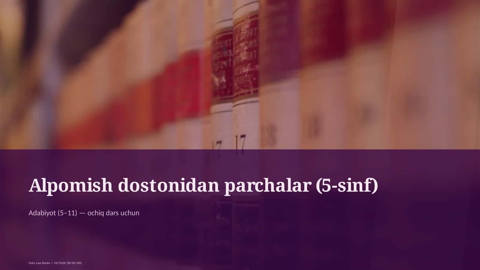 Alpomish dostonidan parchalar (5-sinf) 1