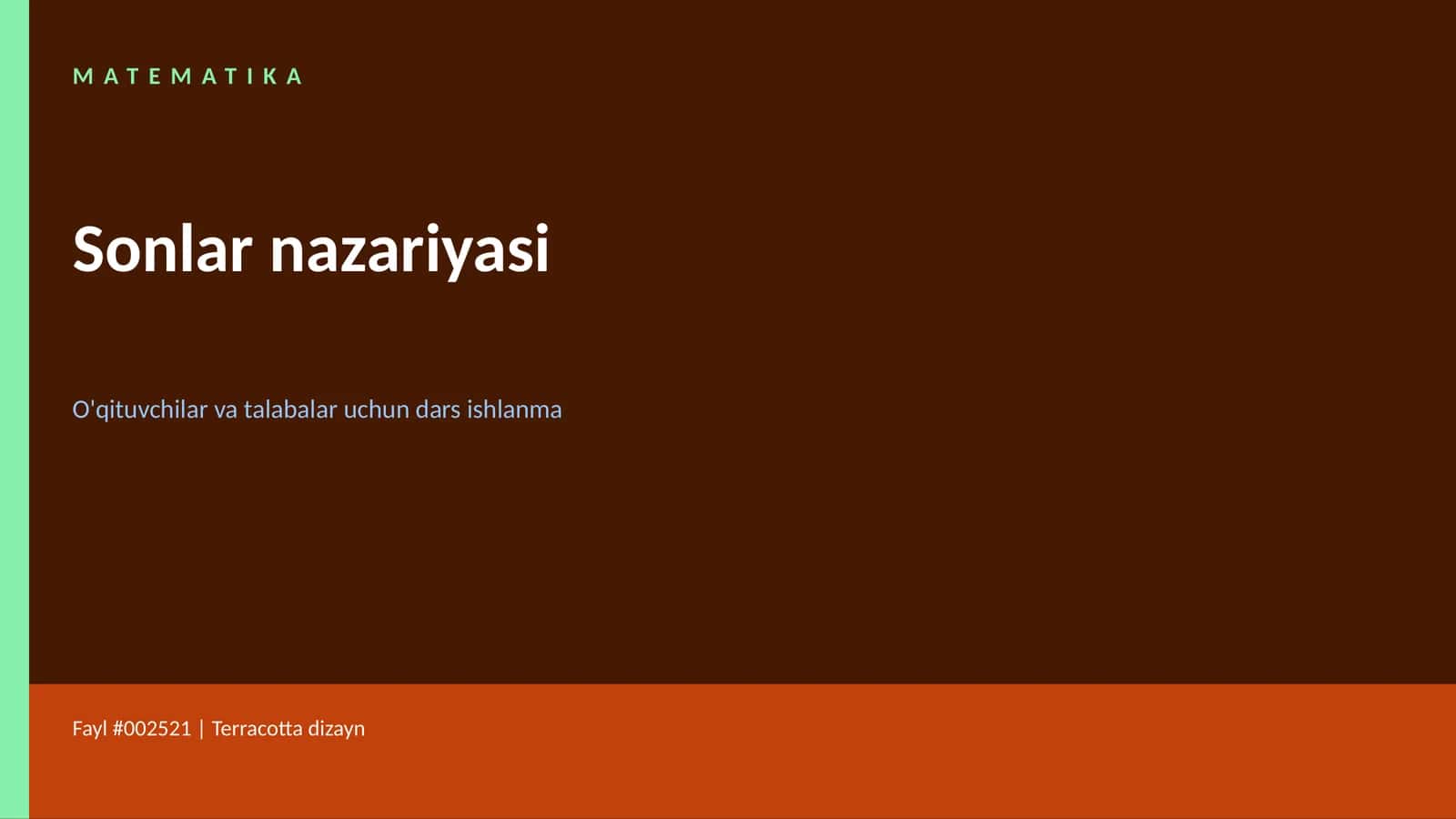 Sonlar nazariyasi 1