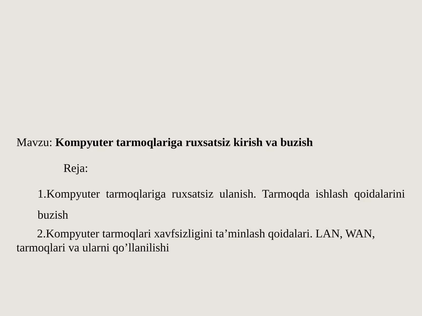 Kompyuter  tarmoqlariga ruhsatsiz kirish va buzish 1
