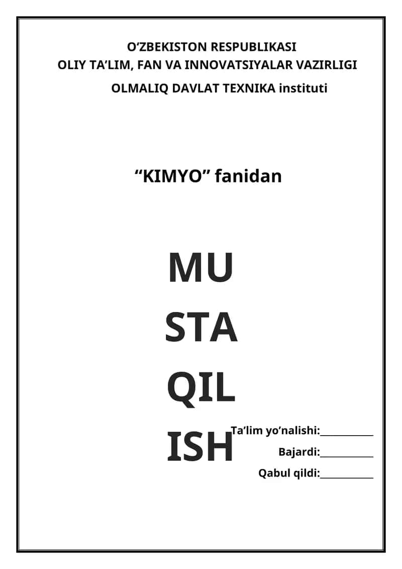 Metallar korroziyasi va uning oldini olish usullari 1