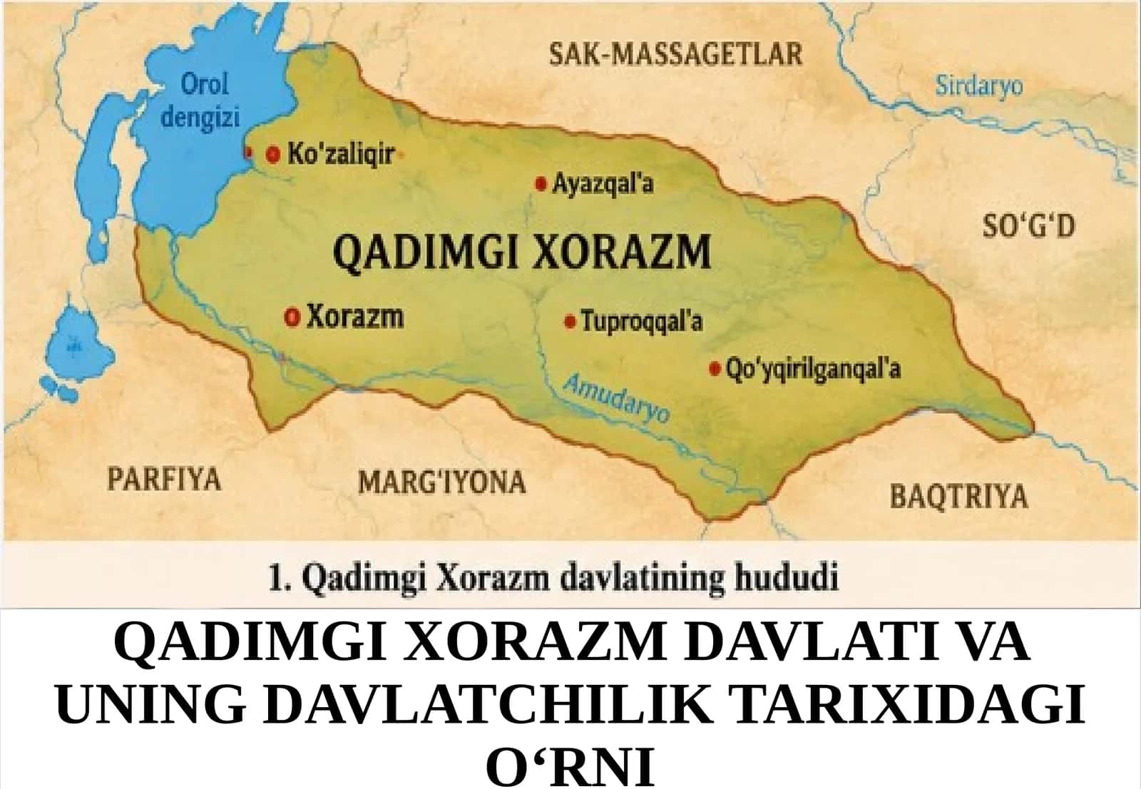 QADIMGI XORAZM DAVLATI VA UNING DAVLATCHILIK TARIXIDAGI O‘RNI 1