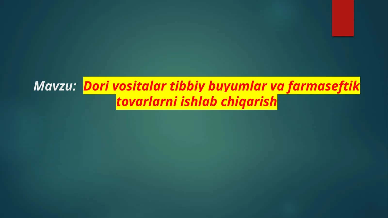 Dori vositalar Tibbiy Buyumlar va Farmasevtik Tovarlar 1