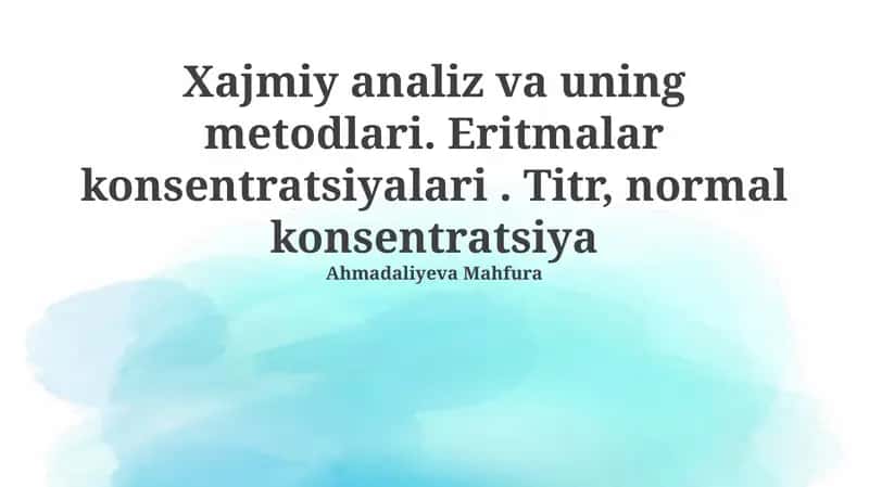 Rentgen nurlari tahlili asoslari va usullari 1