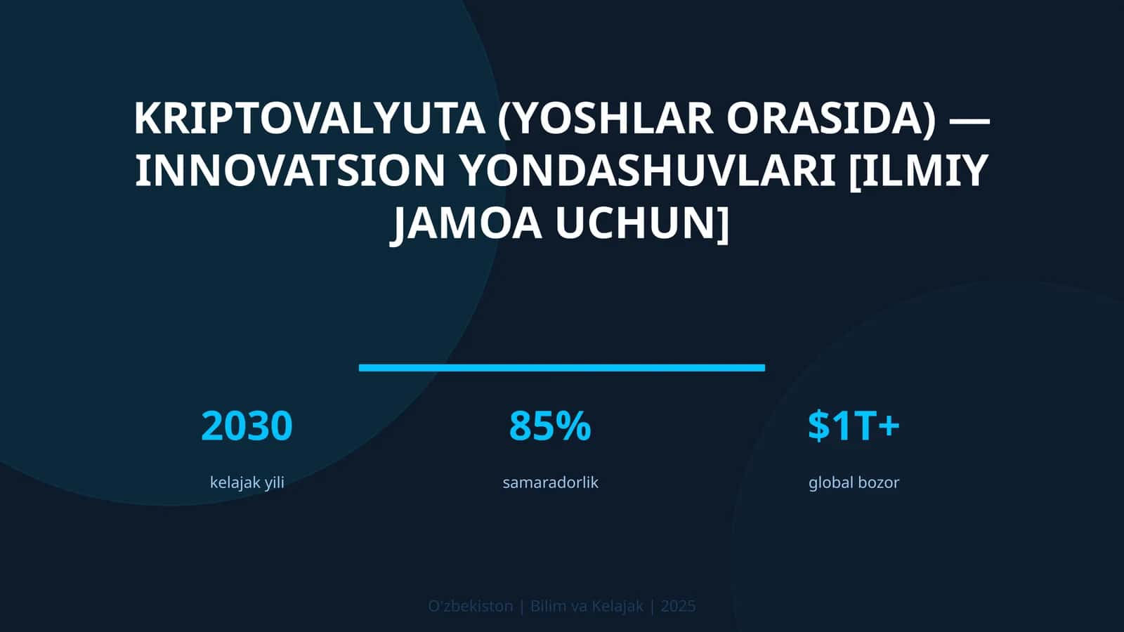 Kriptovalyuta (yoshlar orasida) — innovatsion yondashuvlari [ilmiy jamoa uchun] 1