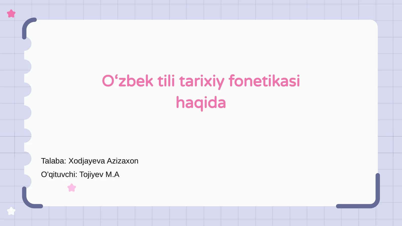 O‘zbek tili tarixiy fonetikasi 1