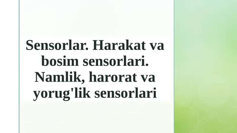 Sensorlar 1