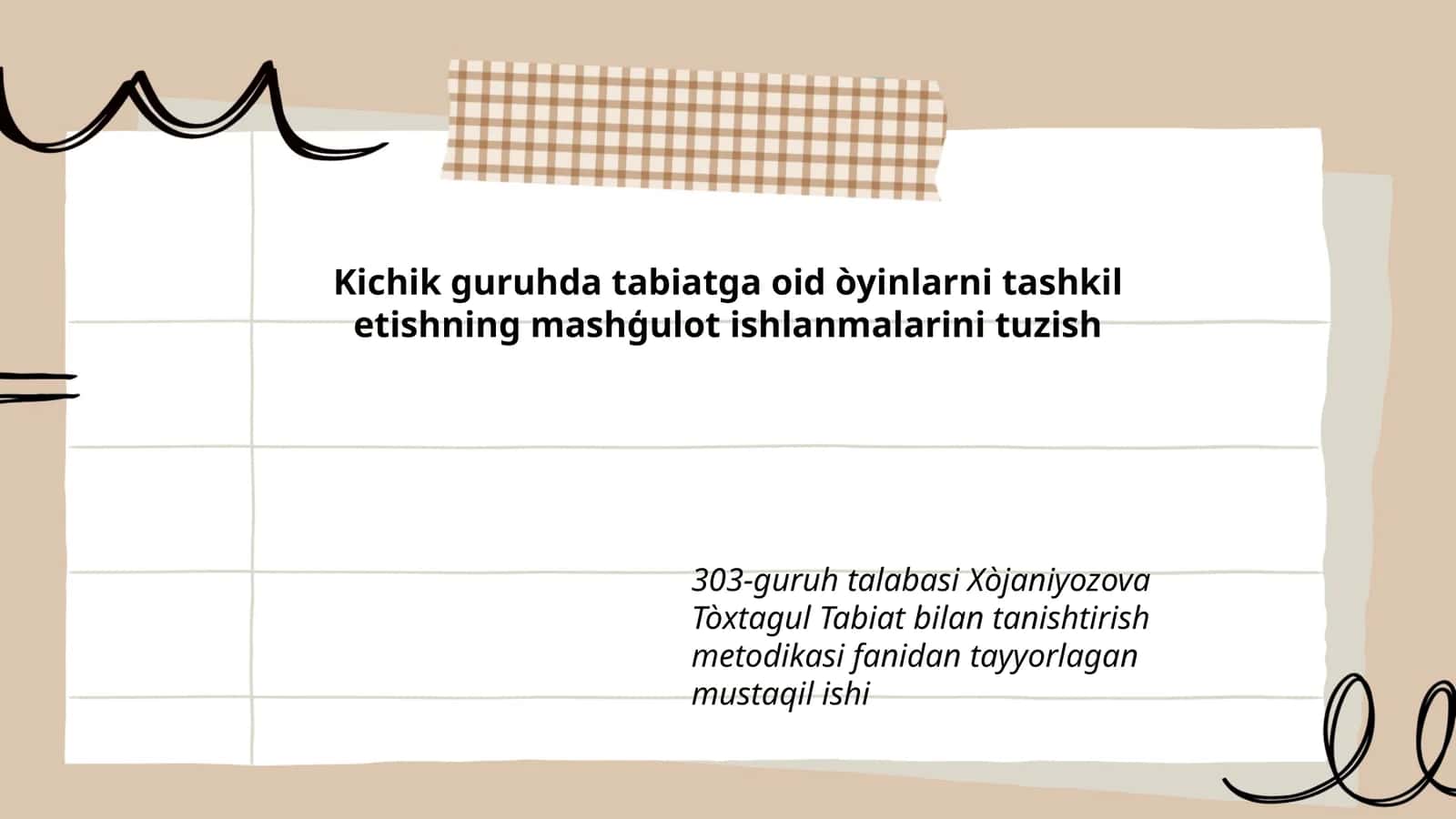 Xòjaniyozova Tòxtagul Tabiat bilan tanishtirish metodikasi 1