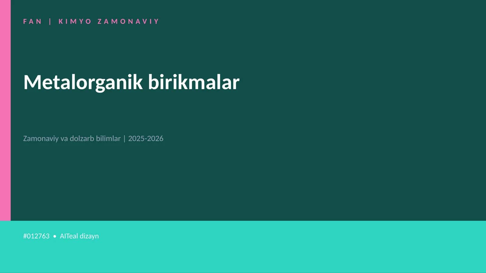 Metalorganik birikmalar 1