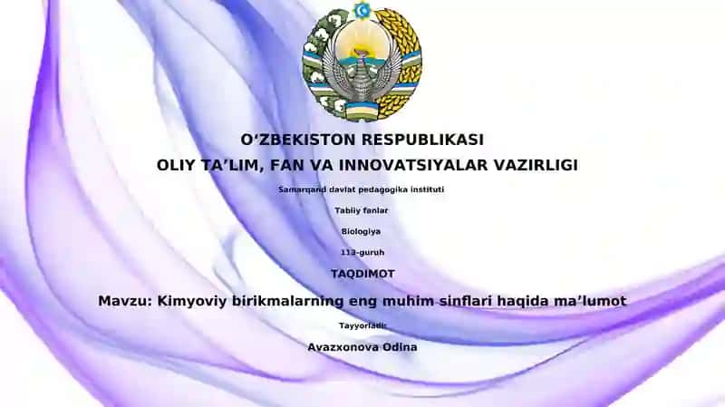 Kimyoviy birikmalarning eng muhim sinflari