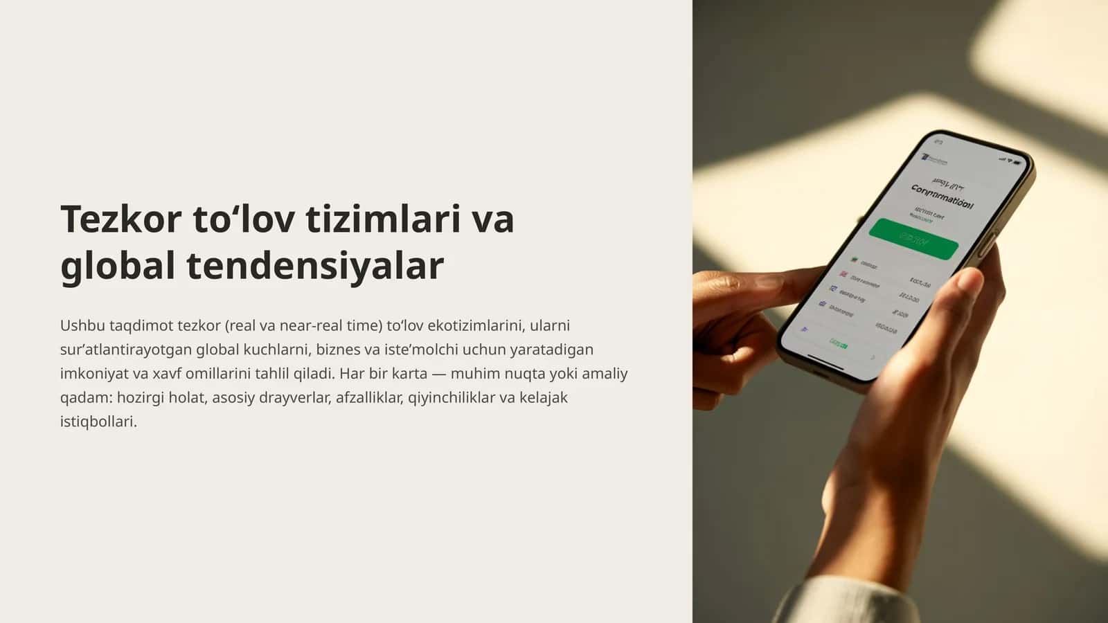 Tezkor toʻlov tizimlari va global tendensiyalar 1