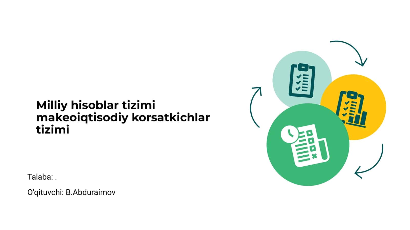 Milliy hisoblar tizimi makeoiqtisodiy korsatkichlar tizimi 1