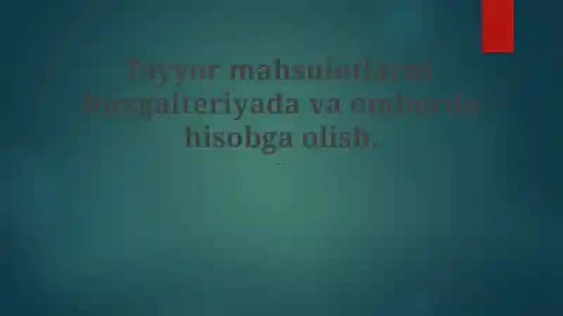 Sotilgan Tovarlarning Xarajati (STX) 1