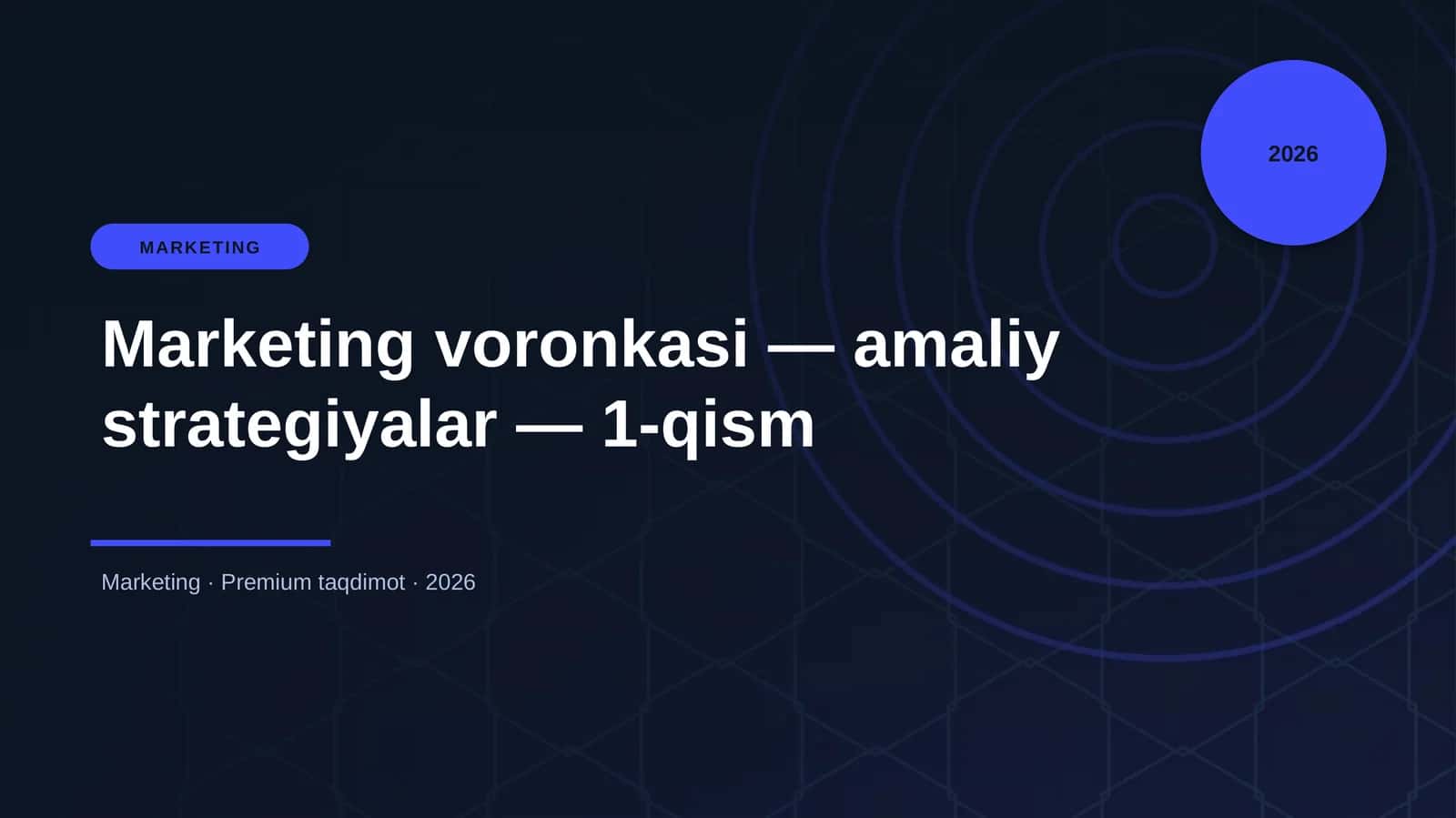 Marketing voronkasi — amaliy strategiyalar — 1-qism 1