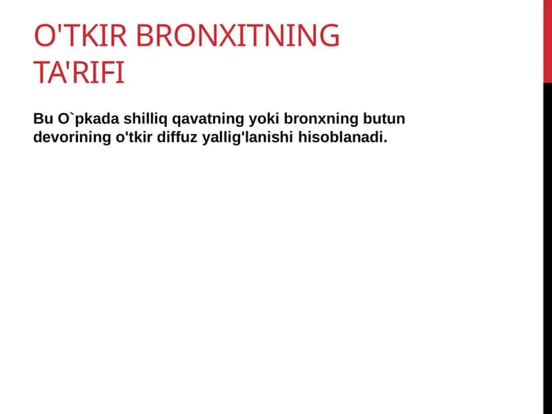 O'tkir bronxitning ta'rifi 1