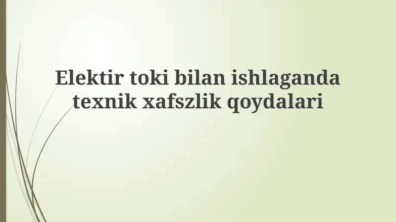 Elektirtokibilanishlagandatexnikxafszlikqoydalari 1