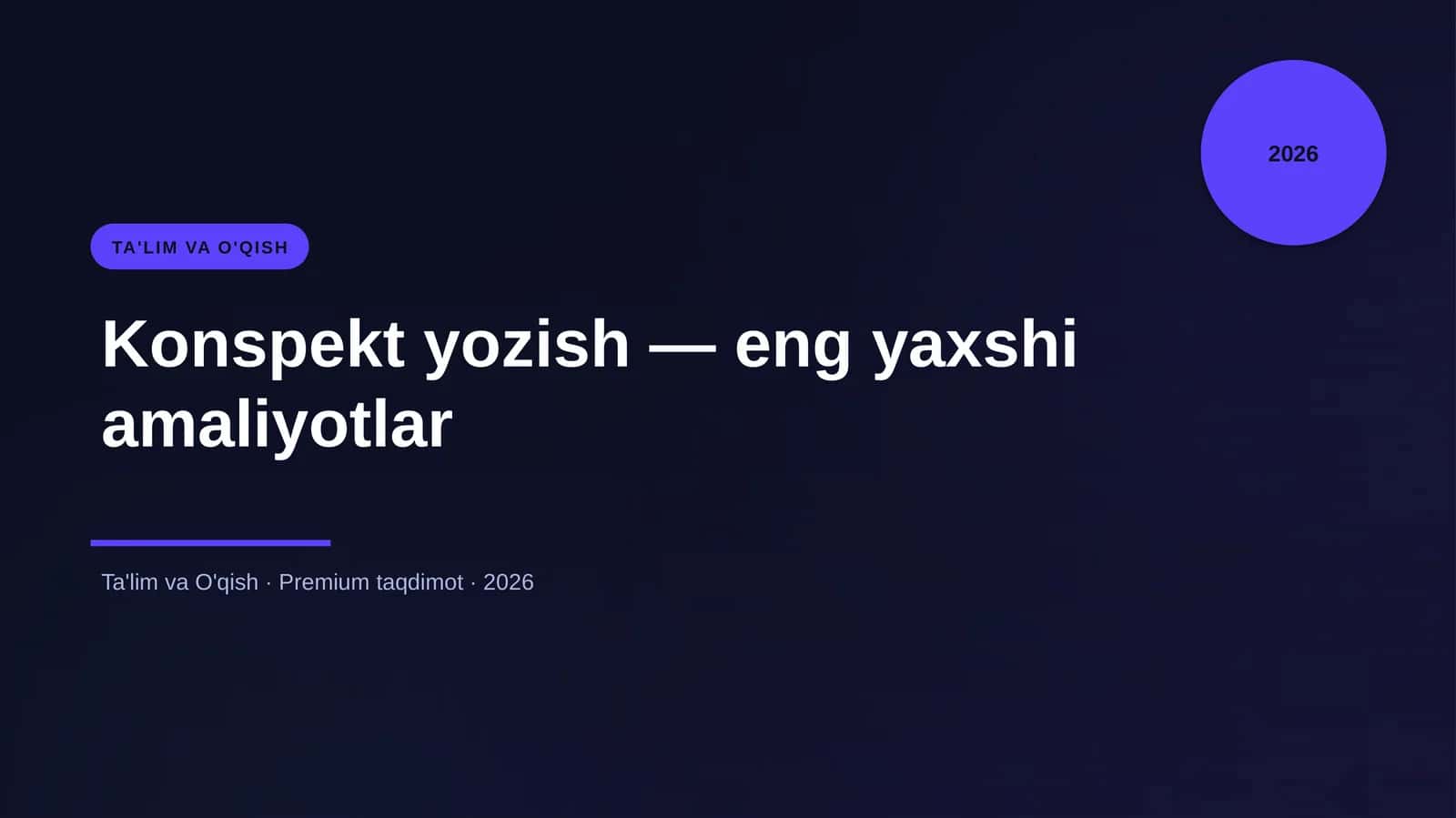 Konspekt yozish — eng yaxshi amaliyotlar 1
