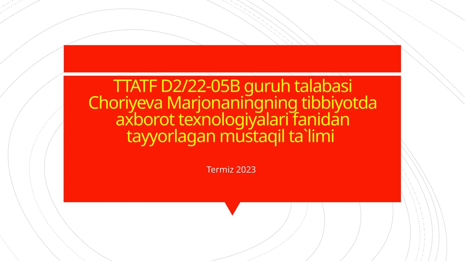 Tibbiy-biologik jarayonlarni rasmiylashtirish va MS Office dasturlari 1