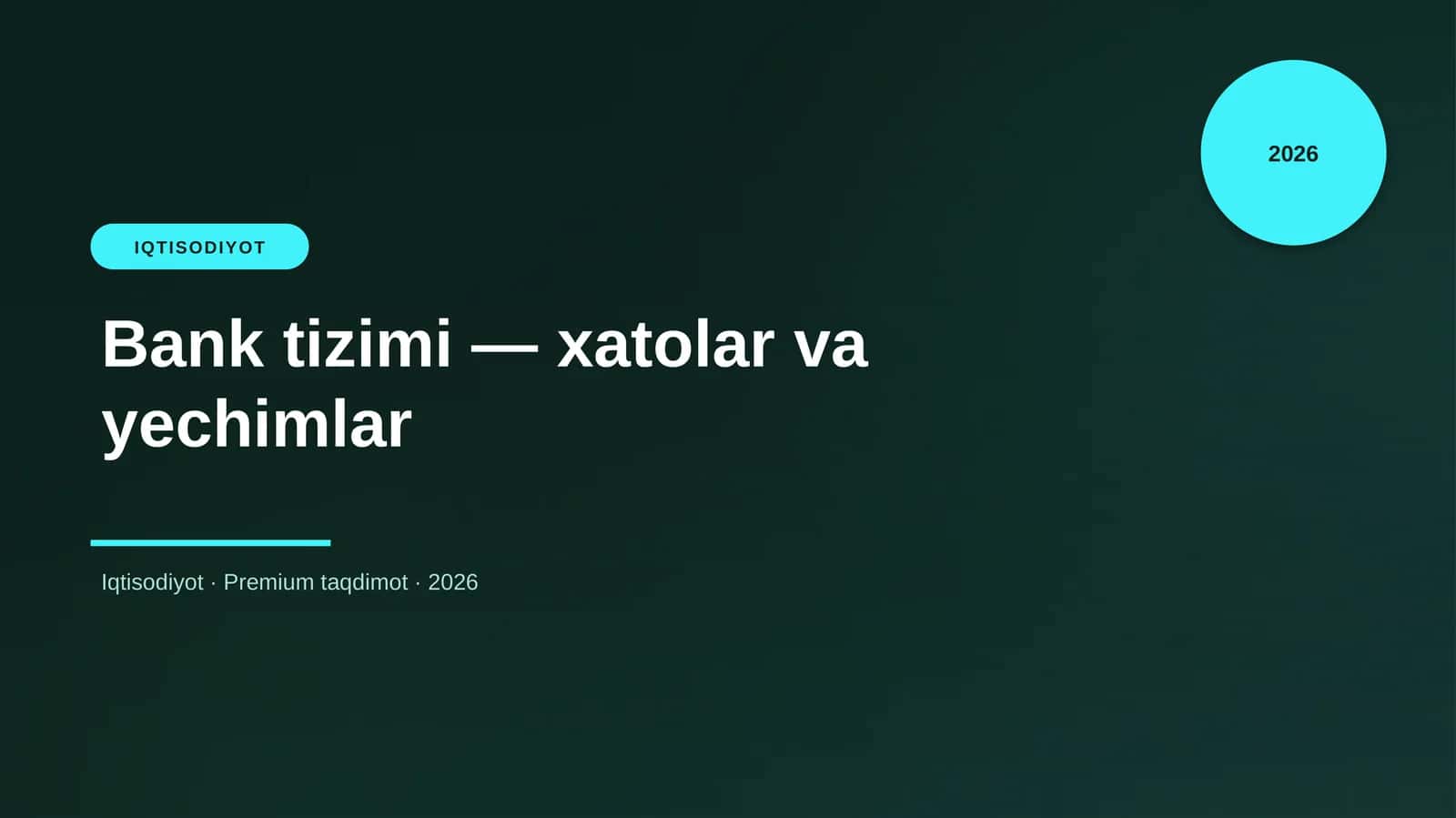 Bank tizimi — xatolar va yechimlar 1