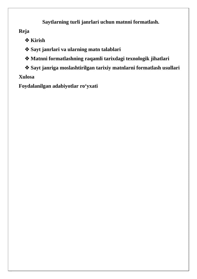 Matnni formatlash 1
