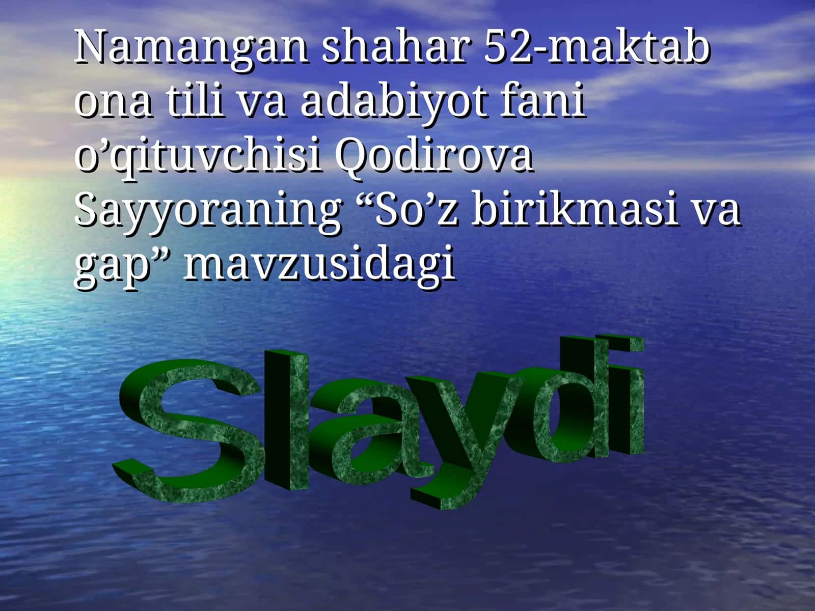 So’z birikmasi va gap 1