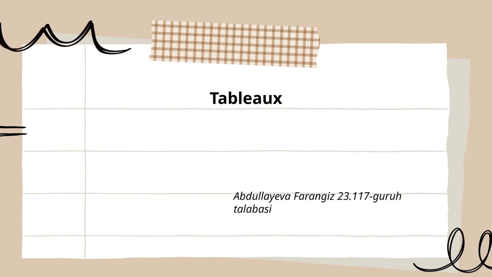 Tableaux 1