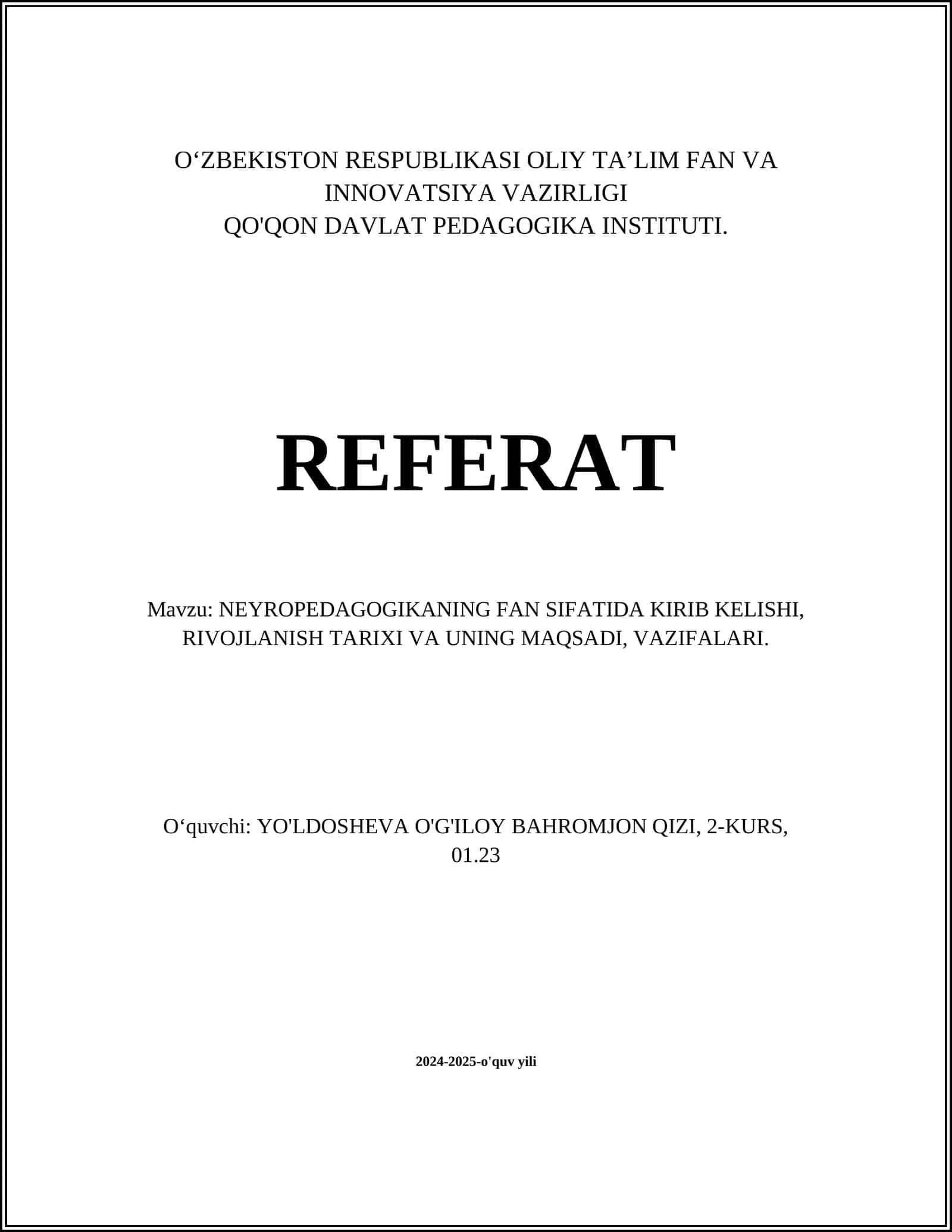 Neyropedagogika fanining rivojlanishi 1