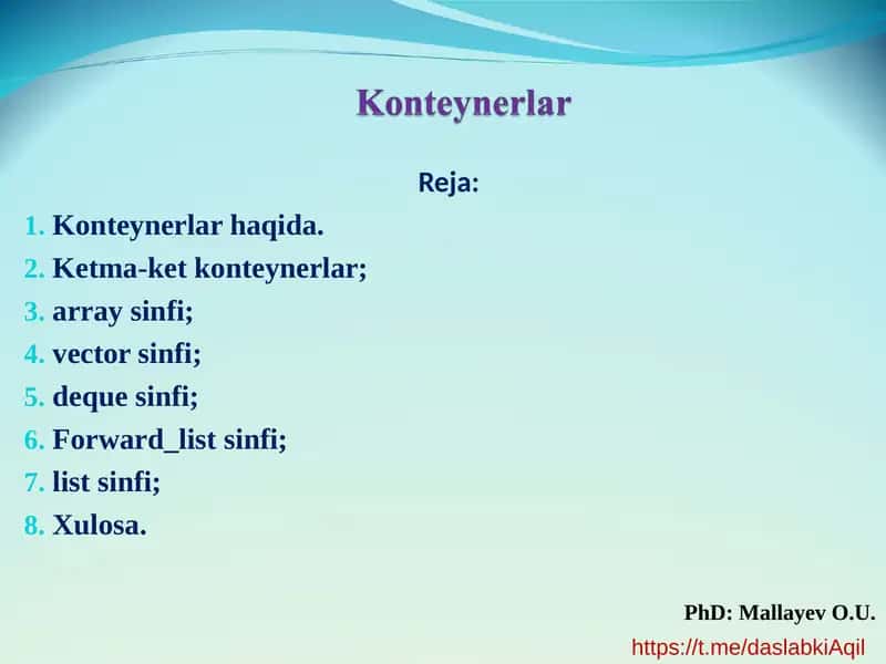 Konteynerlar haqida 1