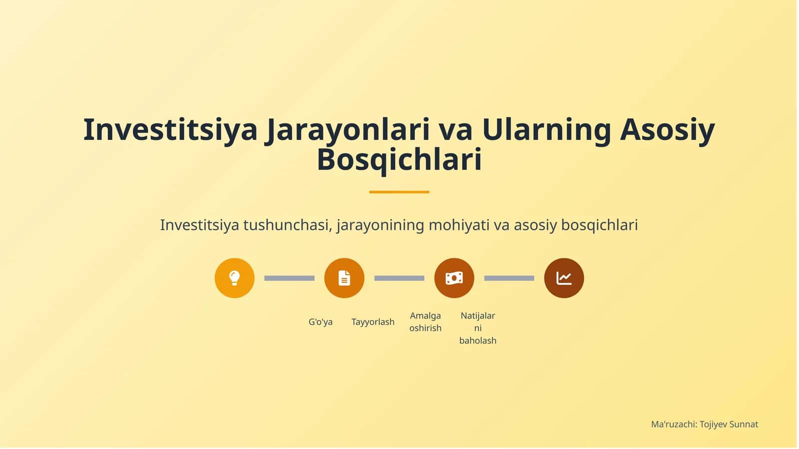 Investitsiya Jarayonlari va Ularning Asosiy Bosqichlari 1