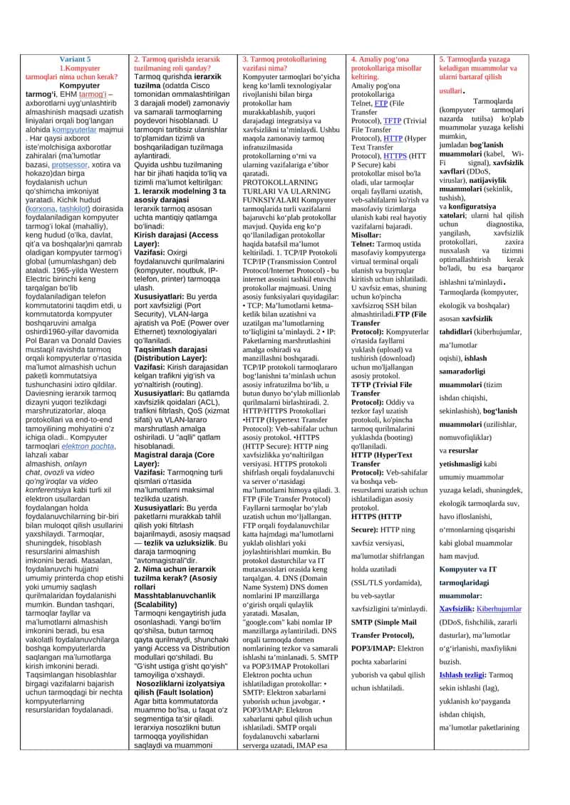 Kompyuter tarmoqlari 1