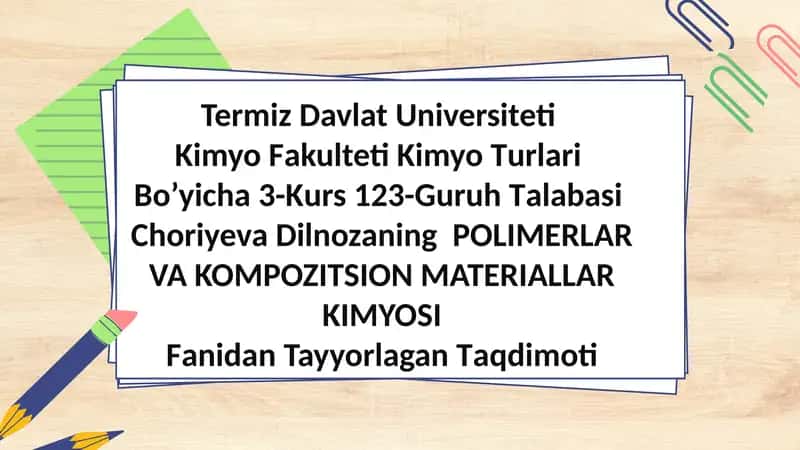 O'z-o'zidan tiklanadigan kompozit materiallar - imkoniyatlar va xususiyatlar 1