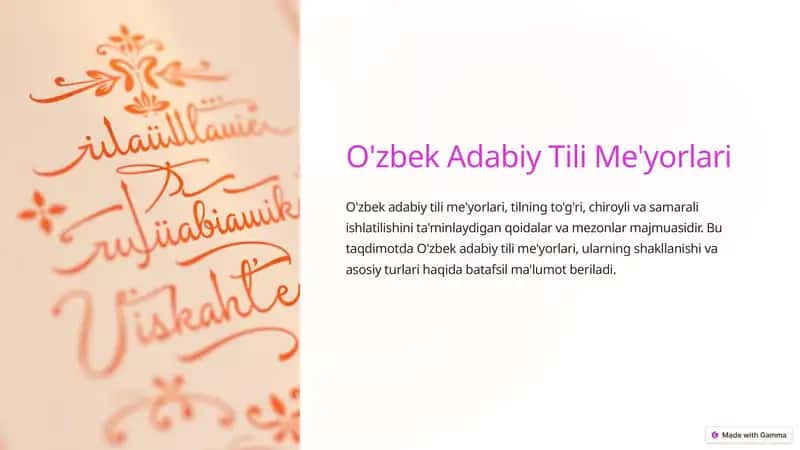 O'zbek Adabiy Tili Me'yorlari 1
