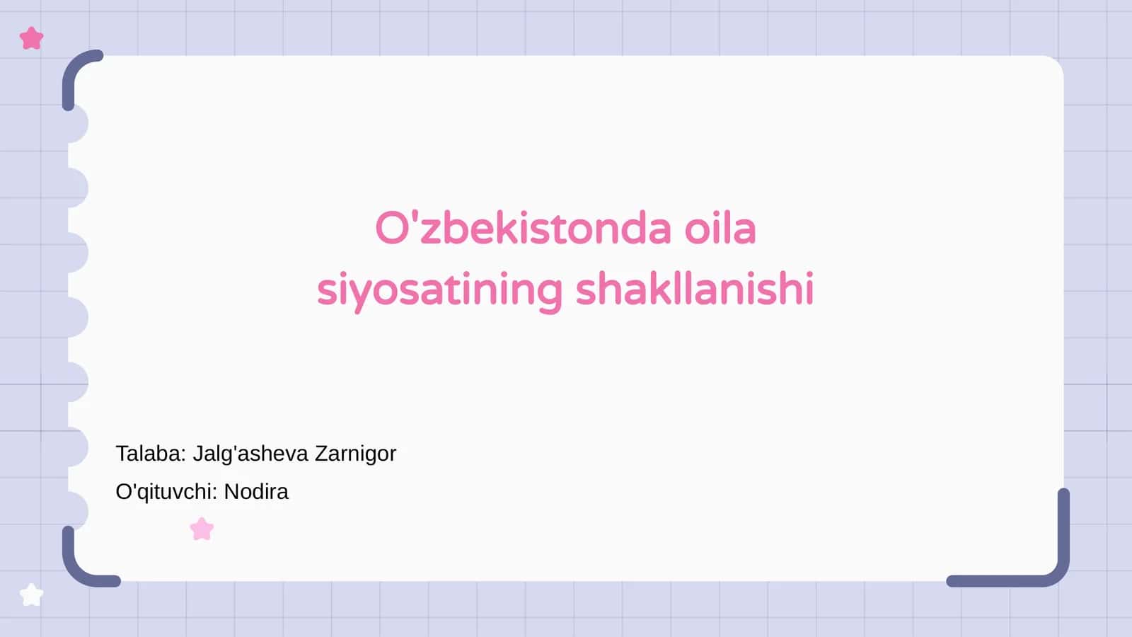 O'zbekistonda oila siyosatining shakllanishi 1
