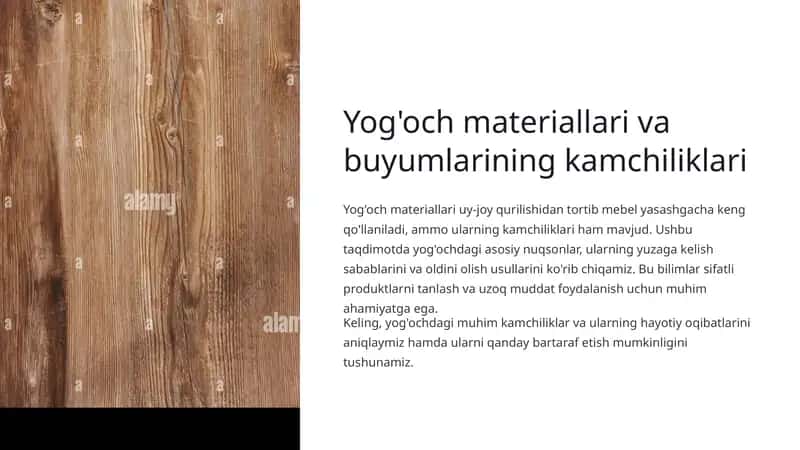 Yog'och materiallari va buyumlarining kamchiliklari 1