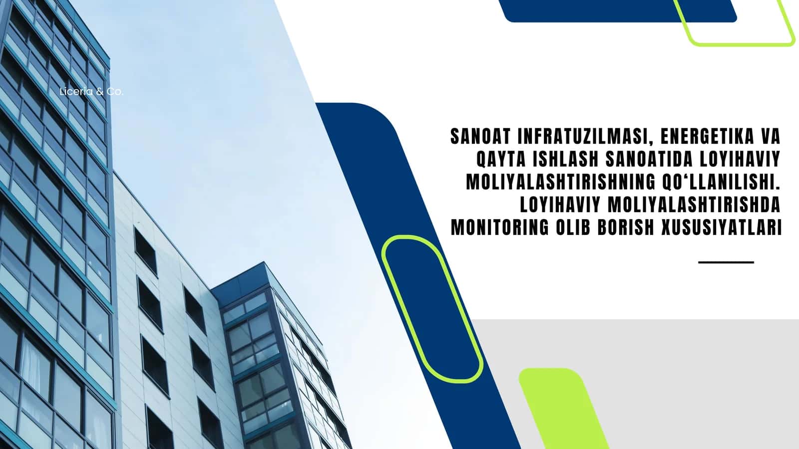 SANOAT INFRATUZILMASI, ENERGETIKA VA QAYTA ISHLASH SANOATIDA LOYIHAVIY MOLIYALASHTIRISHNING QO‘LLANILISHI. LOYIHAVIY MOLIYALASHTIRISHDA MONITORING OLIB BORISH XUSUSIYATLARI 1