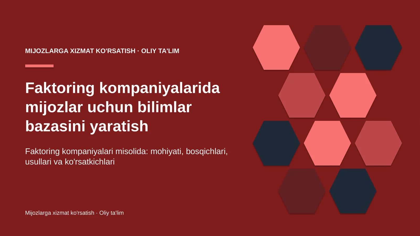 Faktoring kompaniyalarida mijozlar uchun bilimlar bazasini yaratish 1