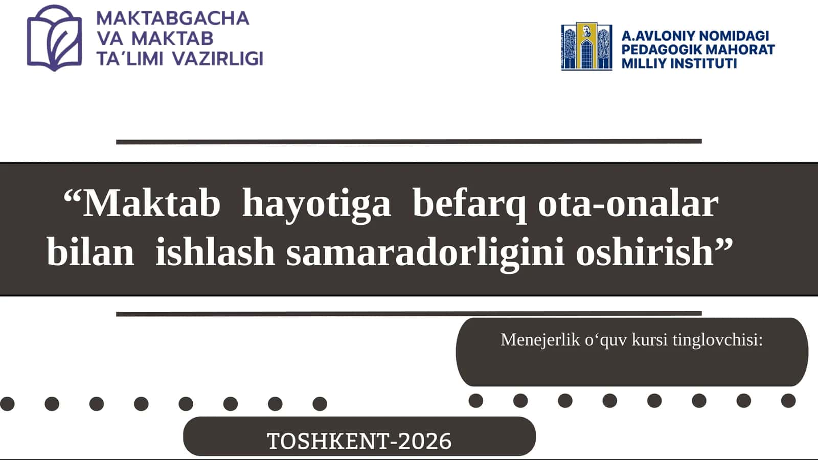 Menejerliko‘quv kursi tinglovchisi 1