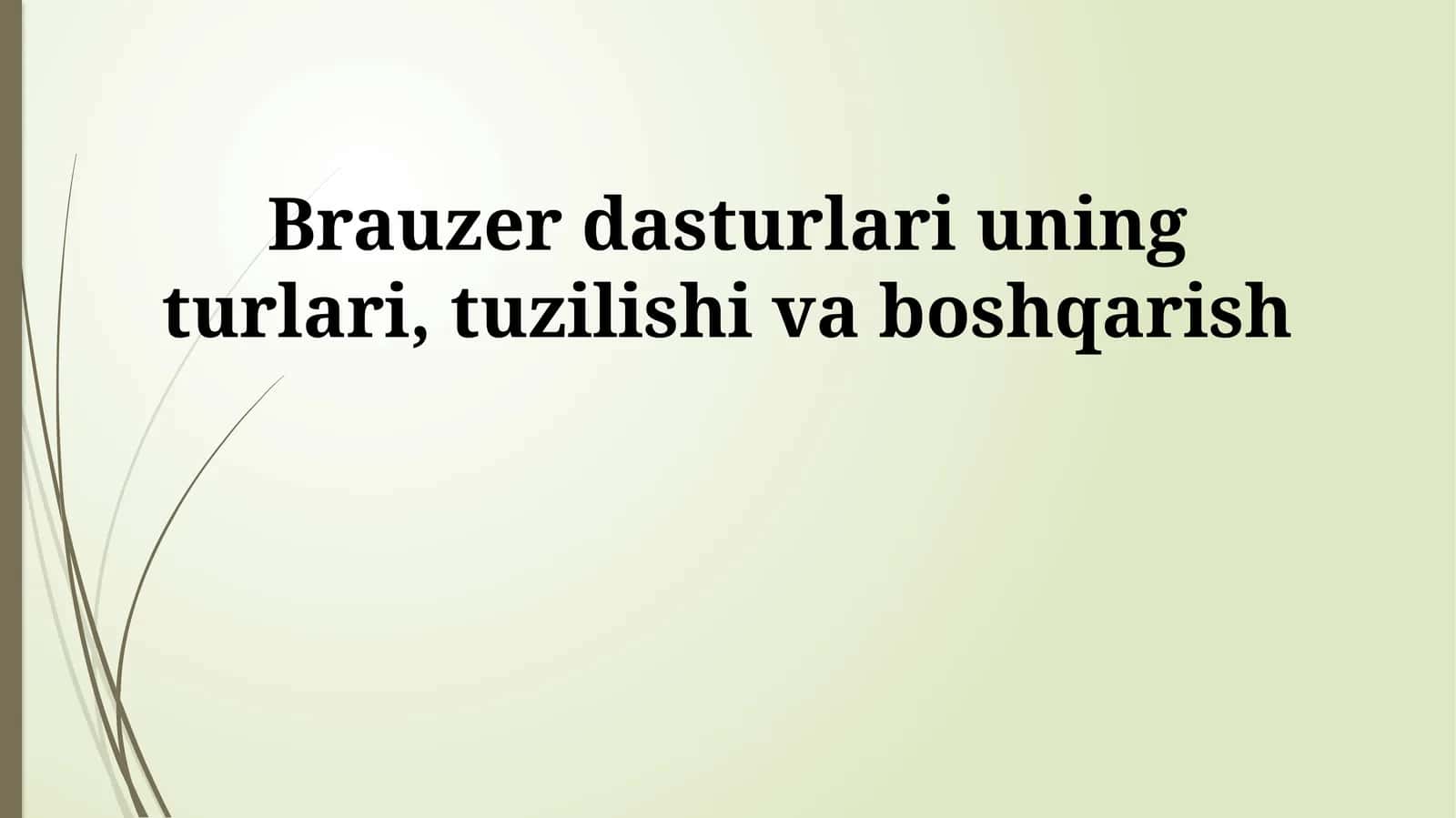 Brauzer dasturlari uning turlari, tuzilishi va boshqarish 1