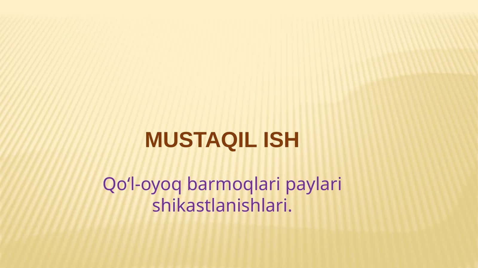 Qoʻl-oyoq barmoqlari paylari shikastlanishlari 1