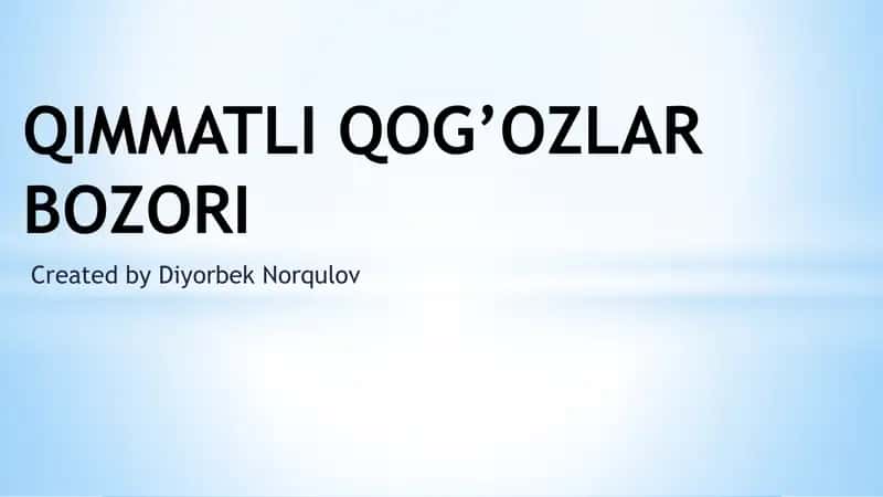 QIMMATLI QOG’OZLAR BOZORI 1