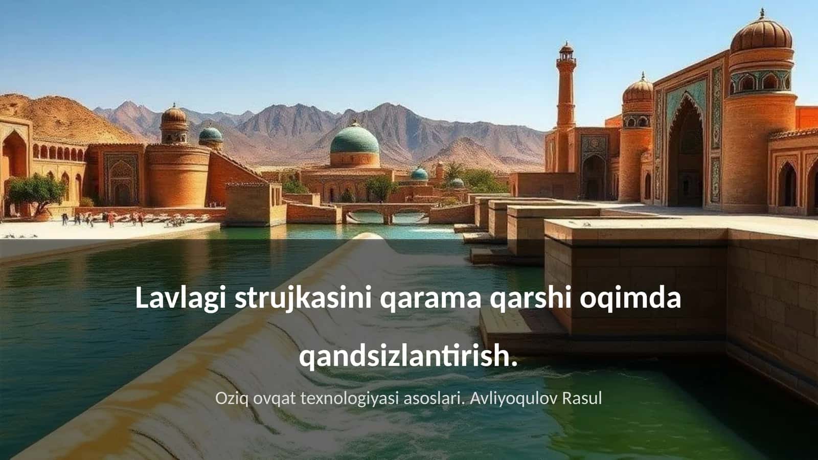 Lavlagi strujkasini qarama qarshi oqimda qandsizlantirish 1