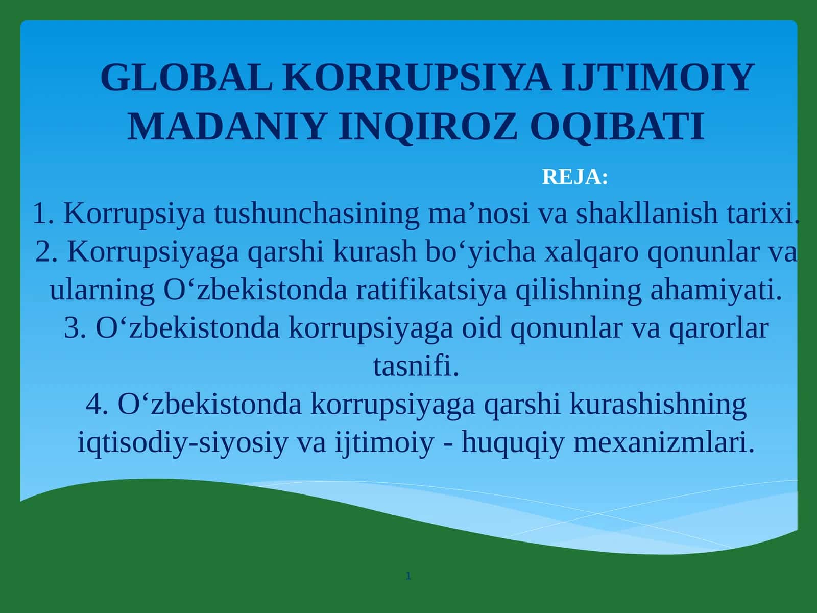 GLOBAL KORRUPSIYA IJTIMOIY MADANIY INQIROZ 1