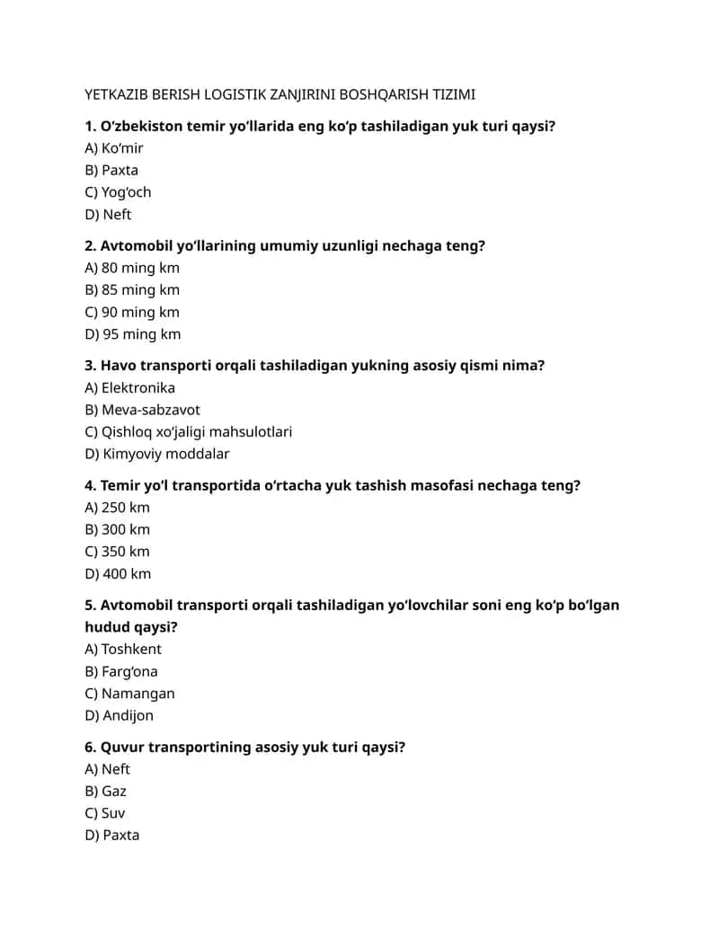 YETKAZIB BERISH LOGISTIK ZANJIRINI BOSHQARISH TIZIMI 1