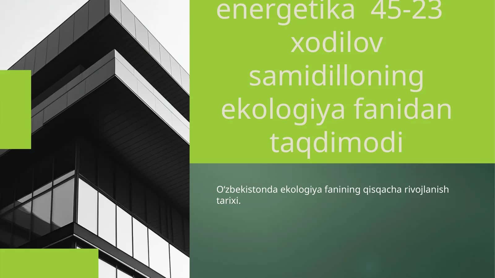 Ekologiya fanining qisqacha rivojlanish tarixi 1
