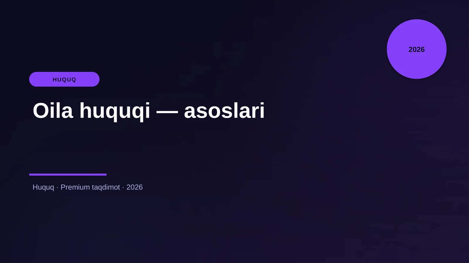 Oila huquqi — asoslari 1