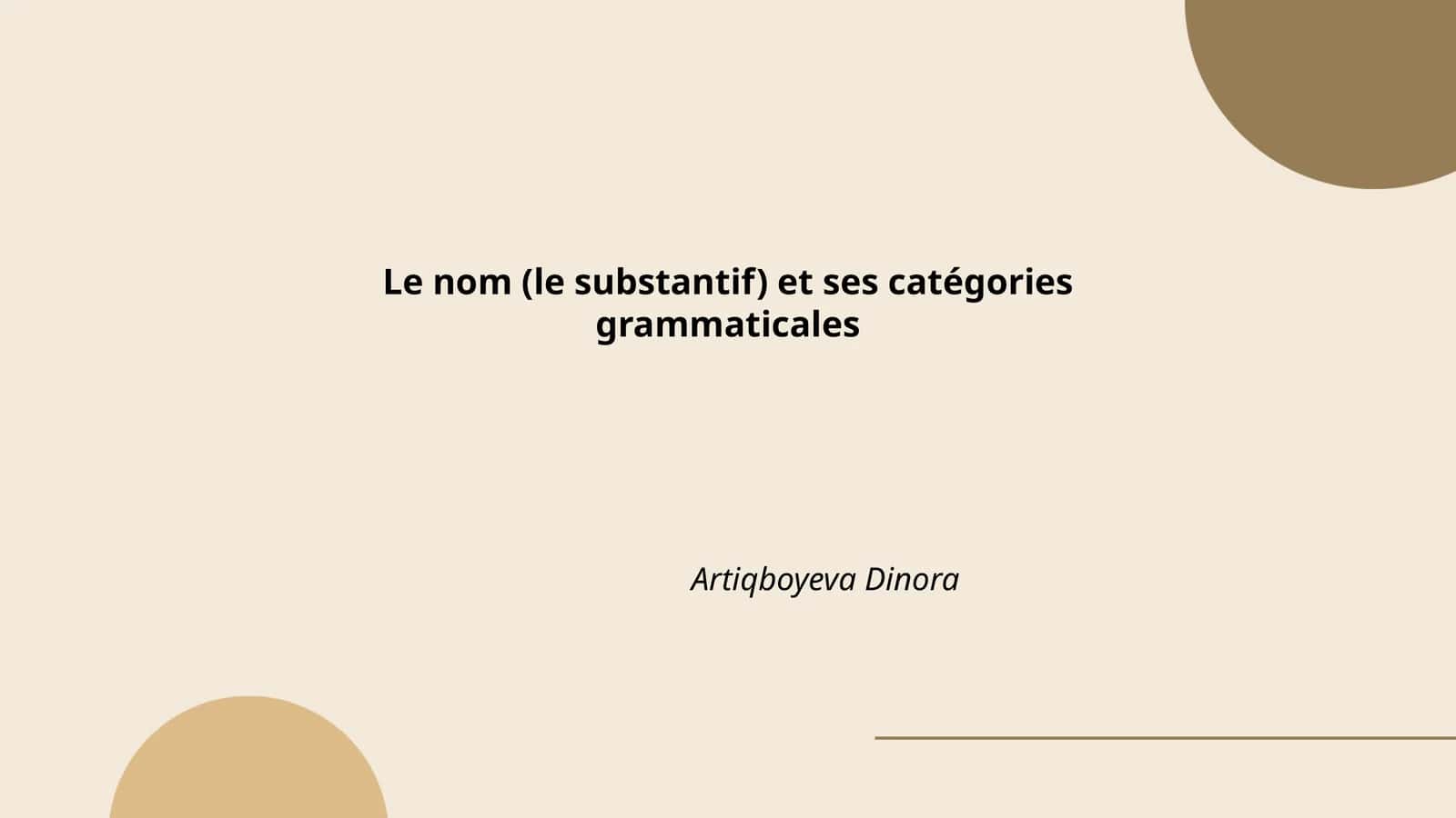 Les genres des noms (masculin et féminin) 1