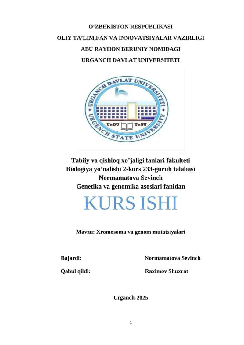 Xromosoma va genom mutatsiyalari 1