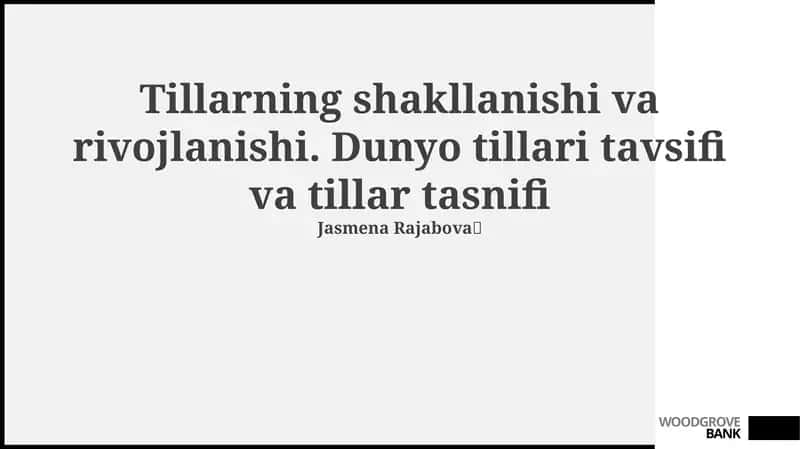 Tilning shakllanishi va rivojlanishi 1