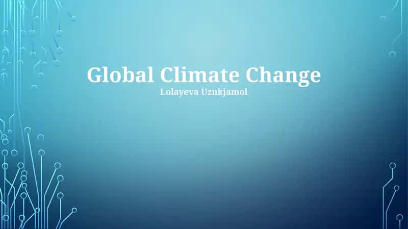 Global Climate Change 1